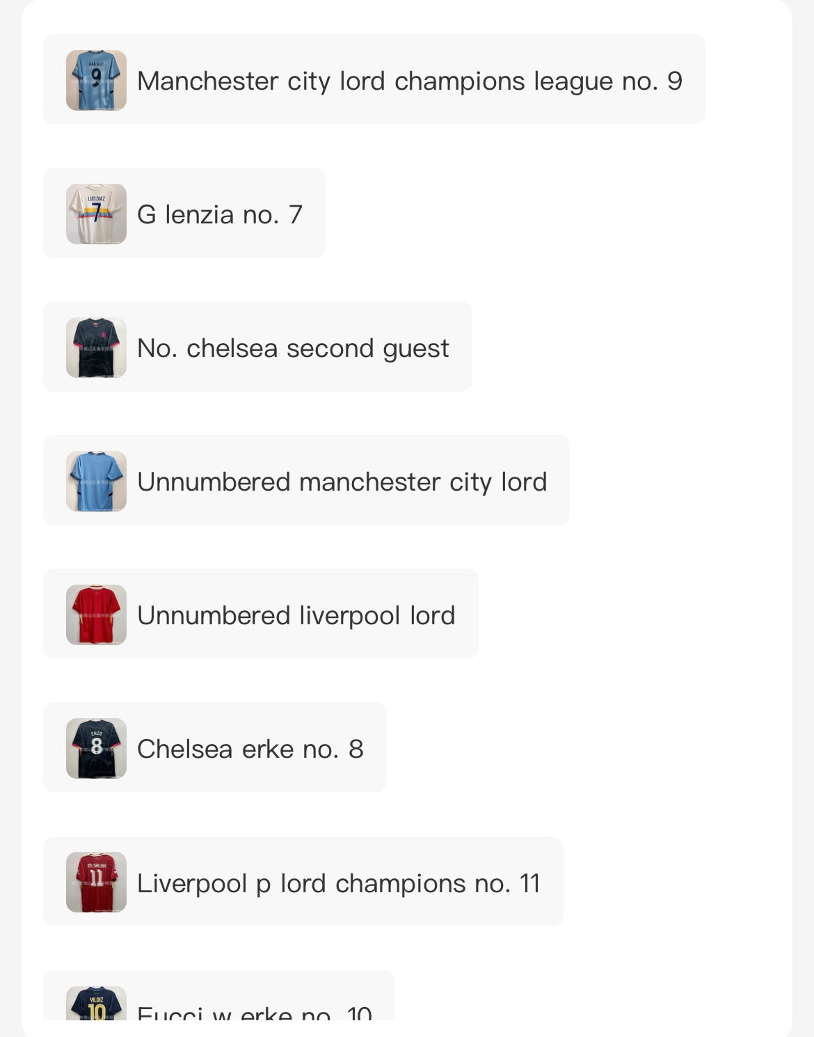 Link to different jerseys