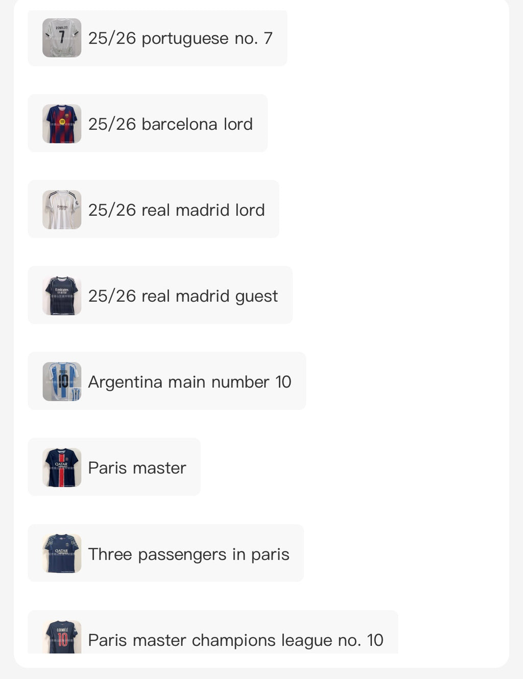 Link to different jerseys