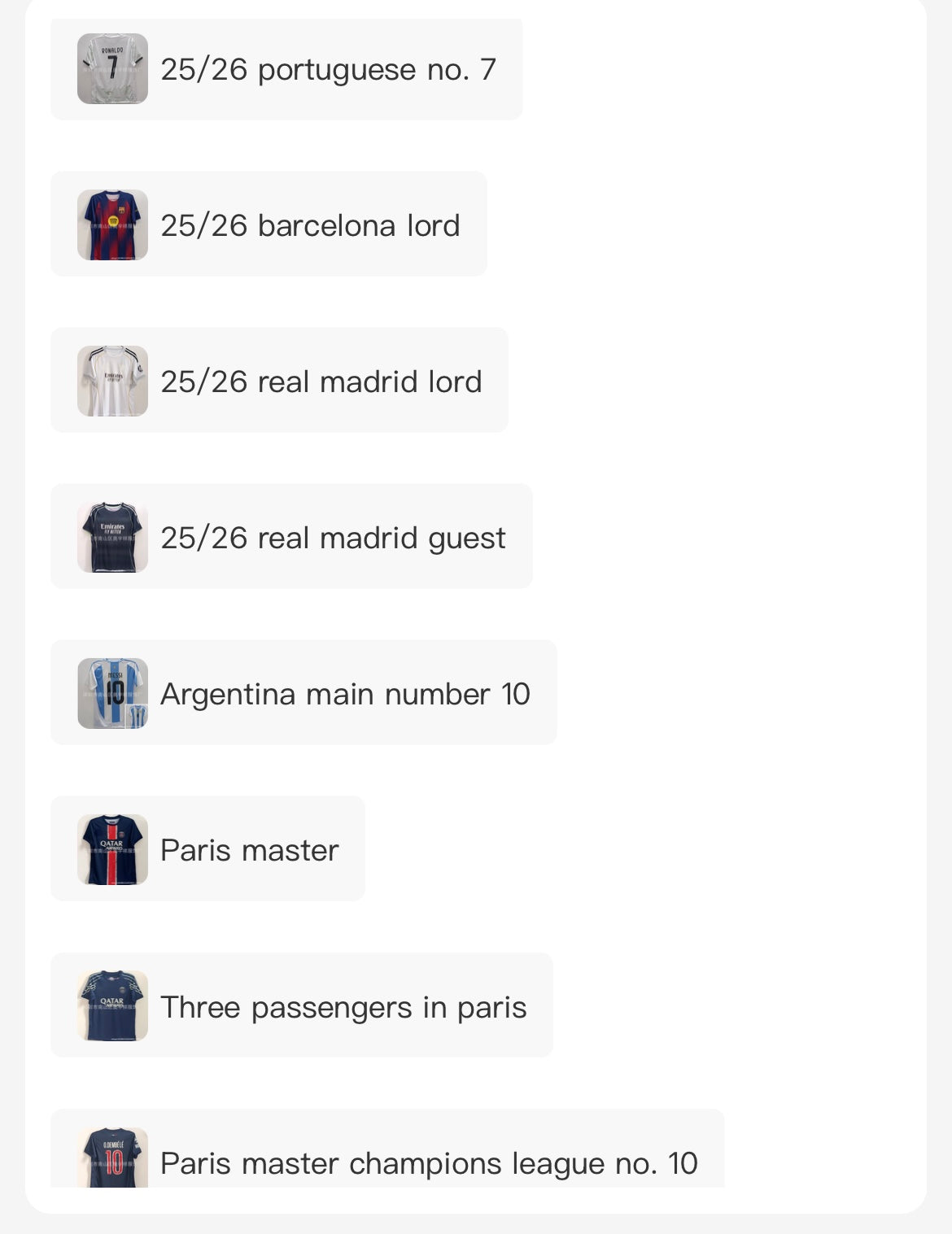 Link to different jerseys